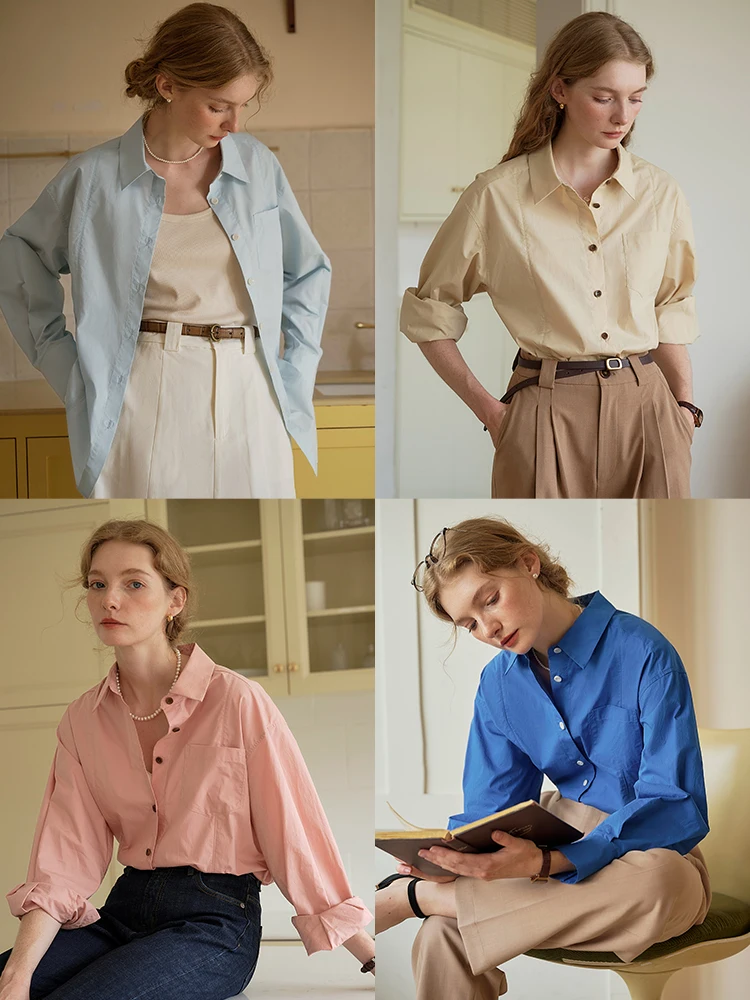 大人可愛い服 40代コーデ | コットン製フレンチスタイル長袖シャツの特徴と着こなしのポイント