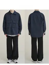 DAZO メンズ春秋用オーバーサイズデニムシャツ【レトロスタイル・厚手・カジュアルジャケット】