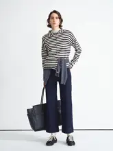 高ウエストストレートデニムパンツ【万能・スリムフィット】