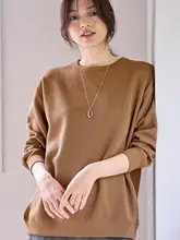 シンプルでおしゃれなロングスリーブトップス【クルーネック・リブ編み・速乾性・春秋用】