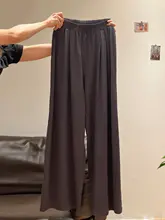 高腰ストレートワイドパンツ【グレー・レディース・秋用・スタイル】（セットアップ対応）