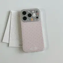 向日葵モチーフのリトルポルカドットiPhoneケース【可愛い・耐衝撃・全機種対応】