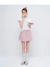 デザイン性のあるコットン製サロペットスカート【A字型・  女性用】