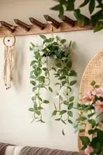 リアルなデコレーション！吊り下げ式の観葉植物【擬似の花・インテリア用】