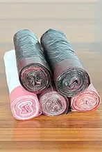 自動収口付き持ち手ポリ袋【家庭用・厚手・大サイズ・便利】
