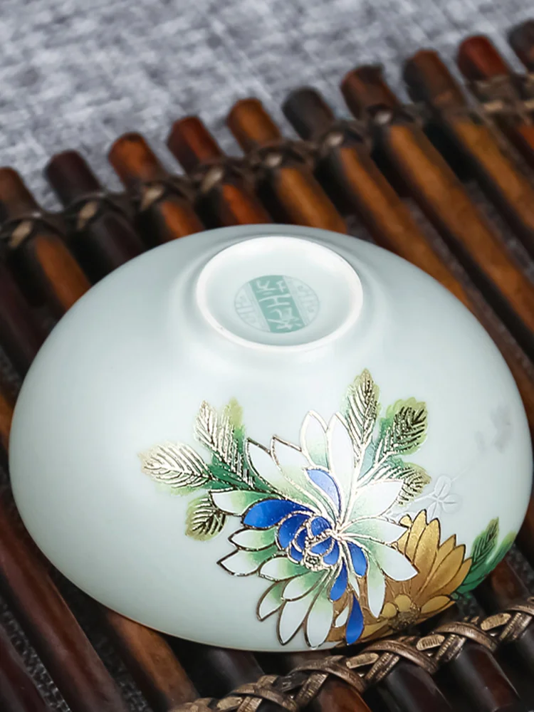 陶製喫茶用茶杯【功夫茶・個別使用】：汝窑天青色の伝統的中式茶碗とは