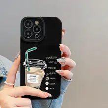 iPhone対応 ドラマチックなデザインのスマホケース【コーヒー・英文・防御力向上】