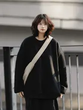 春用 ラウンドネックスウェットシャツ【ユニセックス・ゆったり・カジュアル・無地】