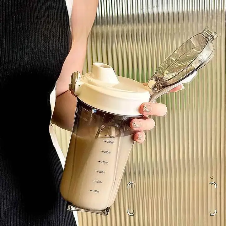 高温対応プロテインシェイカー【フィットネス用・持ち運びに便利・プラスチック製】