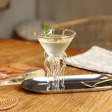 クラゲカクテルグラス タコグラス ジュース飲料 冷たい飲み物 ミルクセーキ シェイブアイス ガラス製 創造的