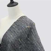 極上の柔らかさの毛料羊毛生地【黒白のあられ模様・黄色と青のドット】（セットアップ対応）