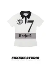 デザイン性の高い肩当ての2色使いシフォンレディースTシャツ【花柄・フィット感ある短めスタイル】