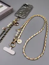 スマートフォン用パールストラップ付き斜め掛けショルダーバッグ【頑丈・おしゃれ・スピーカーケース】