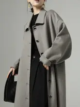 上質なダブルフェイスカシミヤコート【ロング丈・テーラーカラー・シングルボタン】
