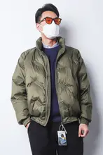 秋冬用 ヴィンテージ風立襟工装ジャケット【肩口切替・羽毛入り・極上の柔らかさ】