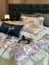 高級ヨーロピアンスタイル 四重コットン寝具セット【シンプルで優雅なデザイン】（セットアップ対応）