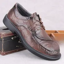 レザー製 ビジネスシューズ メンズ 厚底【本革・レトロデザイン・カジュアル】