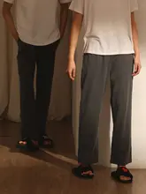 パジャマパンツ ペア メンズ レディース 綿100% 薄手 ゆったり ストレート お出かけOK 春秋 夏