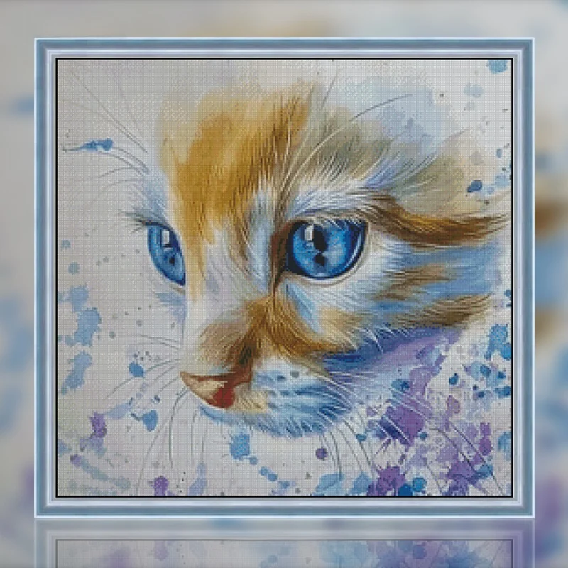 モダンな十字刺繍の清新なプリント：猫モチーフのデザインと実用性を解説