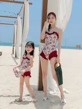親子向けデザインの韓国風ワンピース水着【極上の柔らかさ・ヒップカット・スリム効果】（セットアップ対応）