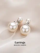 ピアス レディース 大粒パール 両面 シルバー 上品 きれいめ