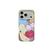 スマホケース iPhone 14 15 16 Pro 対応 フルーツ イラスト ヴィンテージ 油絵風 マット仕上げ TPU ソフトケース マグネット式 厚手 衝撃吸収 ストラップホール付き