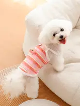 春夏用犬用ストラップ付き可愛い立体カートゥーンデザインの薄手ペットウェア【テディ・ビション用】