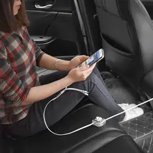 車載用 伸縮式多機能急速充電ケーブル【ダブルUSB・デザイン付き】