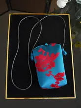 花柄デザインのミニスマホポーチ【軽量・新中式スタイル】
