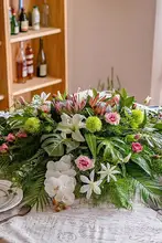 フェイクフラワー テーブル装飾 ホテル 会議室 丸テーブルフラワーアート 高級