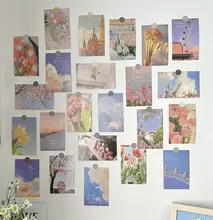 ポストカード 30枚セット 油絵風 おしゃれ インスタ映え 手帳 グリーティングカード 卓上フォト 壁飾り インテリア
