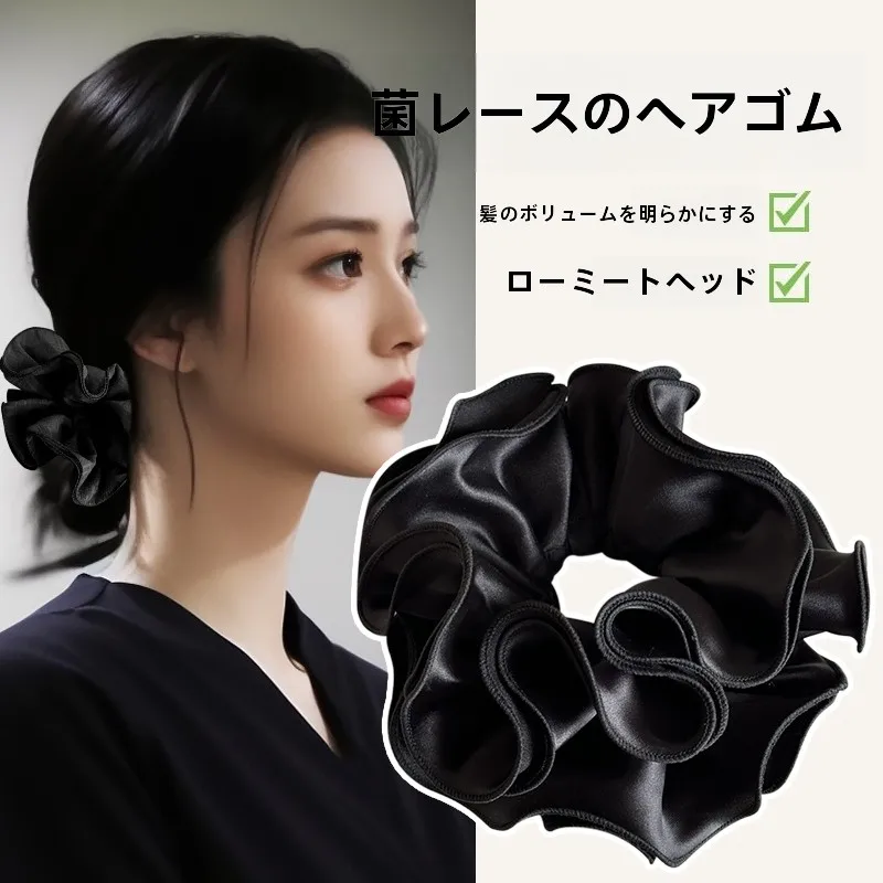 超大号木耳辺のダブルレイヤーヘアゴム：女性向けカジュアルまとめ髪の実用性と使い方