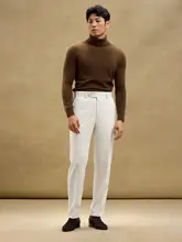 高腰ビジネスウールパンツ【シンプルデザイン・プレッピー風】