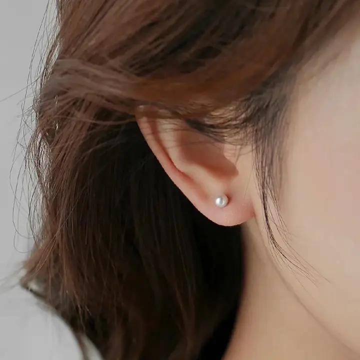 アクアライトデザインの天然淡水akoyaパールイヤリング【ミニ・ピアス・耳を優しく養う】