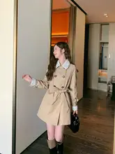 パリ風レトロコート【レディース・秋用・中長丈・上品デザイン】