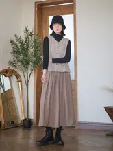 秋冬用ウールチェックのAラインスカート【ミディ丈・美しく見えるデザイン】（セットアップ対応）