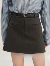 帯付き レトロAラインスカート【高腰・美脚効果・春秋用】【セットアップ対応】