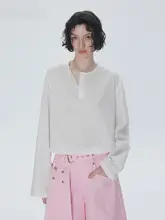 ノーカラーブラウス レディース コットン 薄手 ゆったり UVカット 肌触り良好 着回し 春夏 「ANNACHIC」
