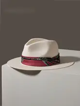 エレガントな広つばパナマ草帽【男女兼用・夏用・紫外線対策】