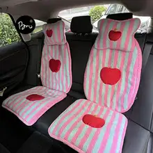 りんご クッション モコモコ あったか 車載 シートクッション 背当て 枕 インテリア 冬 ポップカラー