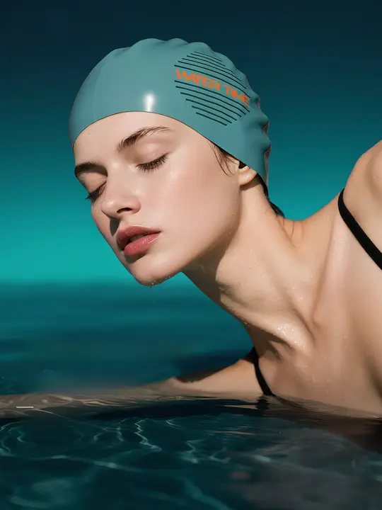 WATERTIME 長髪用シリコン製スイミングキャップ【防水・弾力性・男女兼用】