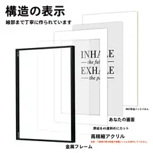 シンプルな細縁アルミ合金黒胡桃木色ポスターフレーム【壁掛け用・空フレーム】