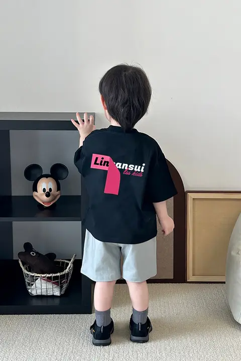 半袖Tシャツ キッズ ボーイズ コットン100% ゆったり トレンド 韓流 着回し