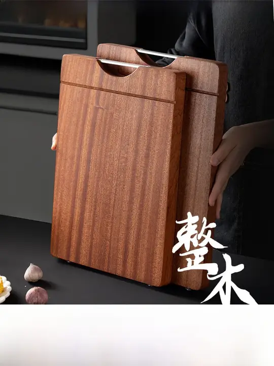 ウダン木製の厚手両面カッティングボード【天然木・キッチン用】