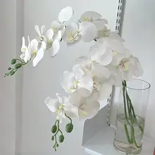 高級感あふれるインテリア！胡蝶蘭の造花【卓上飾り・花瓶付き】