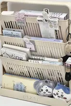 デスクサイド収納ラック【狭型・多層・文房具整理用】