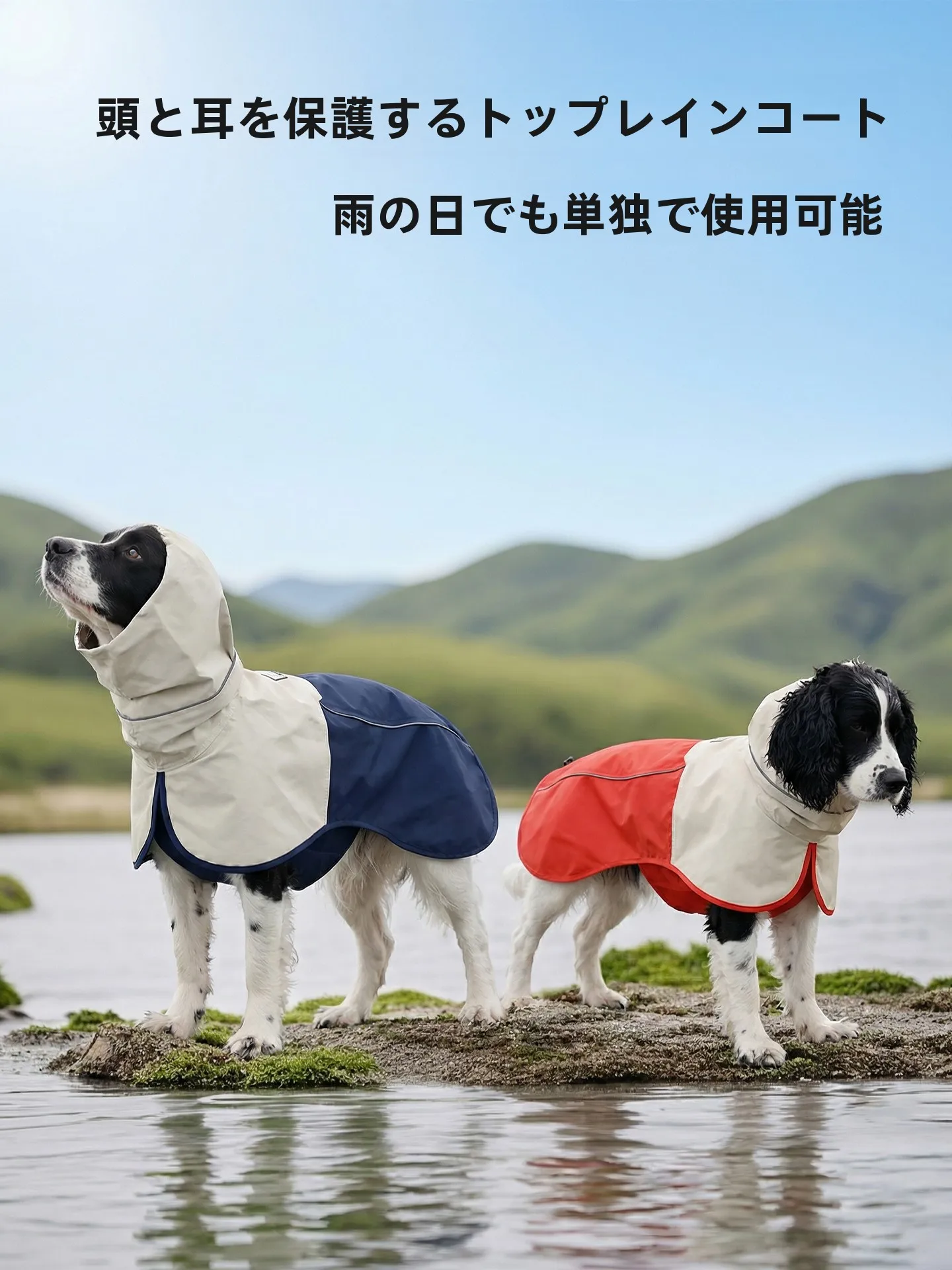 犬用防水ハードシェルジャケット：春夏用防風・保温機能と機洗い対応の実用性