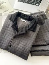 男性用秋冬用エアコットン長袖パジャマ【極上の柔らかさ・保温・大きいサイズ・家庭用】（セットアップ対応）