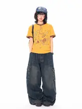アメリカンレトロスタイル 星柄プリント レディース半袖Tシャツ【夏用・カラーブロック・ショート丈】