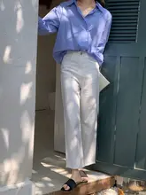 高腰ホワイトデニムパンツ【ワイドレッグ・フィット・春夏用】（セットアップ対応）